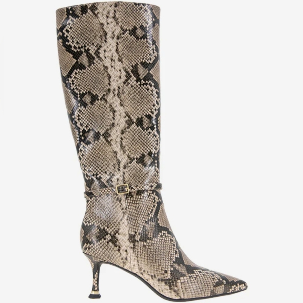 Kenneth Cole Snakeskin Faux Leather Heeled Boots Womens Size 6 NWT Streetwear